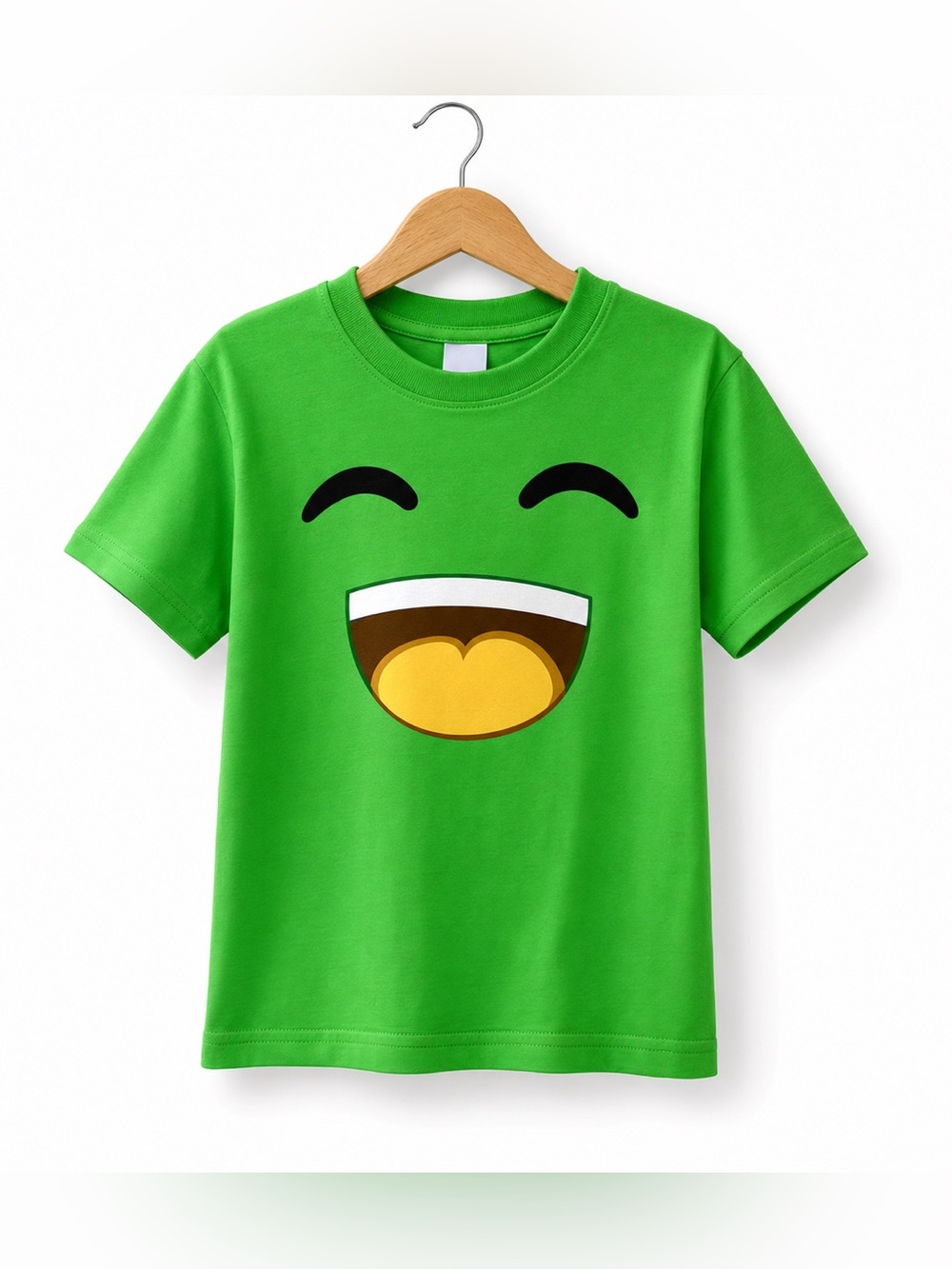 Green Kids Jelly YouTuber Shirt with Smiley Face